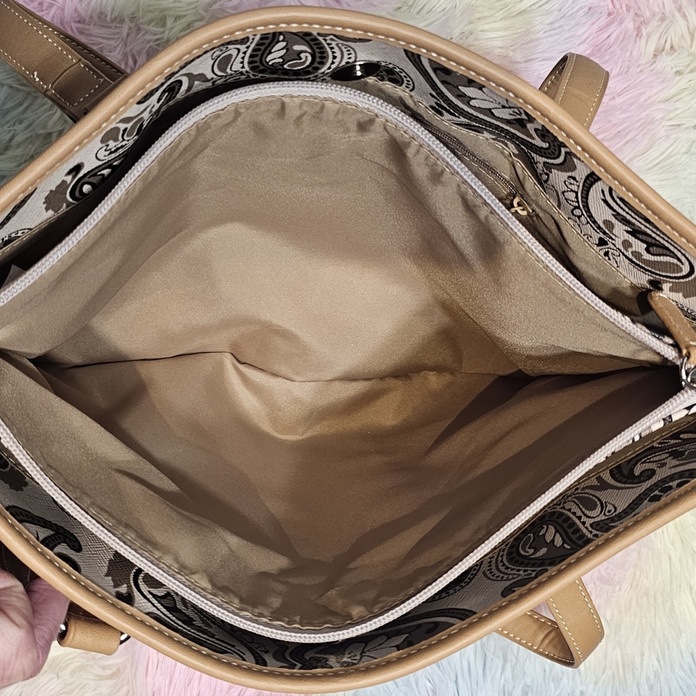 Kim Rogers Saffiano Paisley Tote Bag New Without Tags - Picture 6 of 7